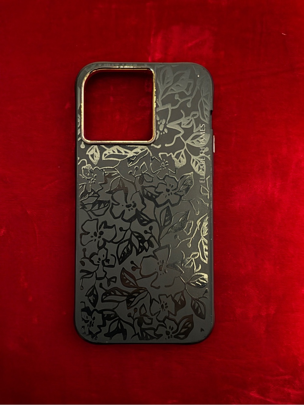 Elizabeth James iPhone 15 Pro Max Black Floral Pattern Case